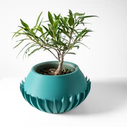 The Lavis Planter Pot with Drainage Tray & Stand: Modern and Unique Home Decor for Plants 3d model
