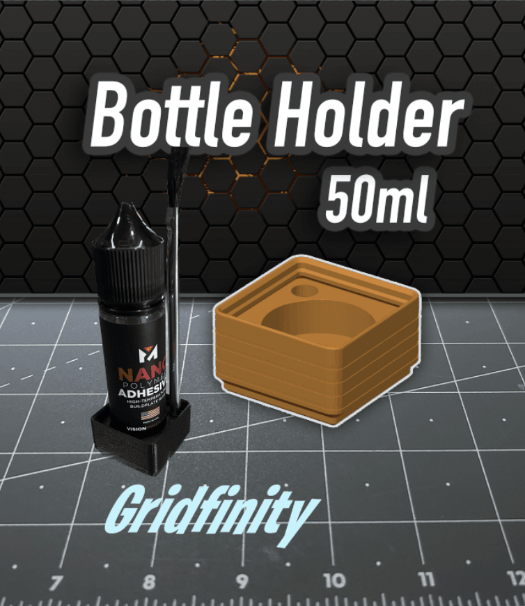 Gridfinity Bottle Holder 50ml w/Brush 3d model