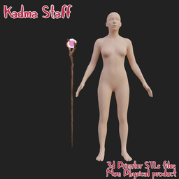 Fantasy Kadma Cosplay Wizard Magic Wood Staff W.i.t.c.h. Jetix Series 3d model