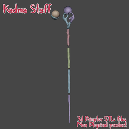 Fantasy Kadma Cosplay Wizard Magic Wood Staff W.i.t.c.h. Jetix Series 3d model