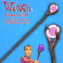 Fantasy Kadma Cosplay Wizard Magic Wood Staff W.i.t.c.h. Jetix Series 3d model