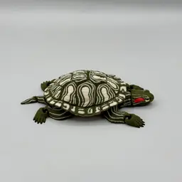 Articulated Red-Eared Slider Turtle | Pre-Painted + Optional 6mm Glass Eye Version 3d model
