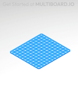12x11 MU - Mid Hole, Small Thread MU - MultiBoard Plate 3d model