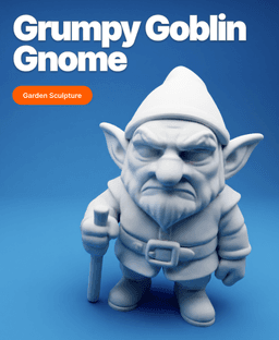 Grumpy Goblin Gnome – 3D Printable Miniature for Garden or Tabletop 3d model