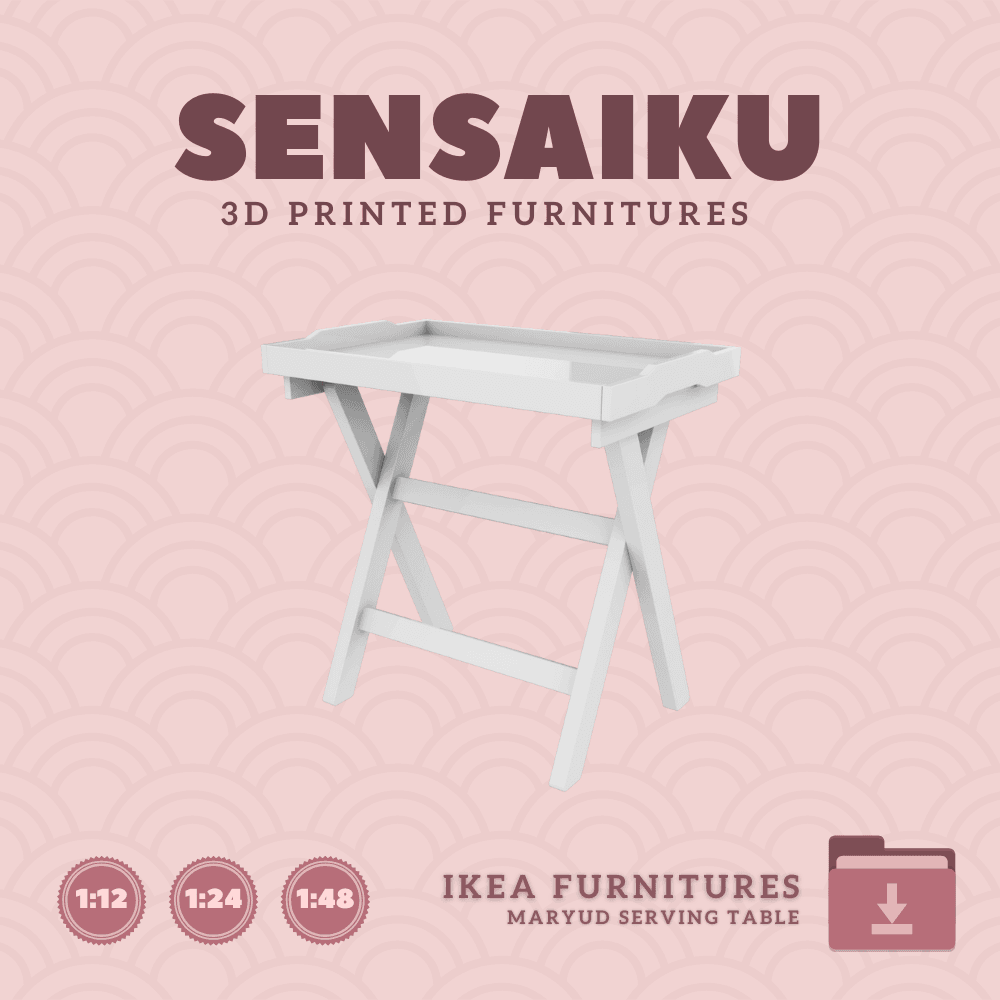 Miniature Replica 01. Maryud Serving Table for Miniature Dollhouse IKEA 3D Print (1:12,24,48) 3d model
