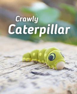 Crawly Caterpillar Articulated Fidget Caterpillar - Keychain - Magnet - Ludo 3D Printed Flexi 3d model