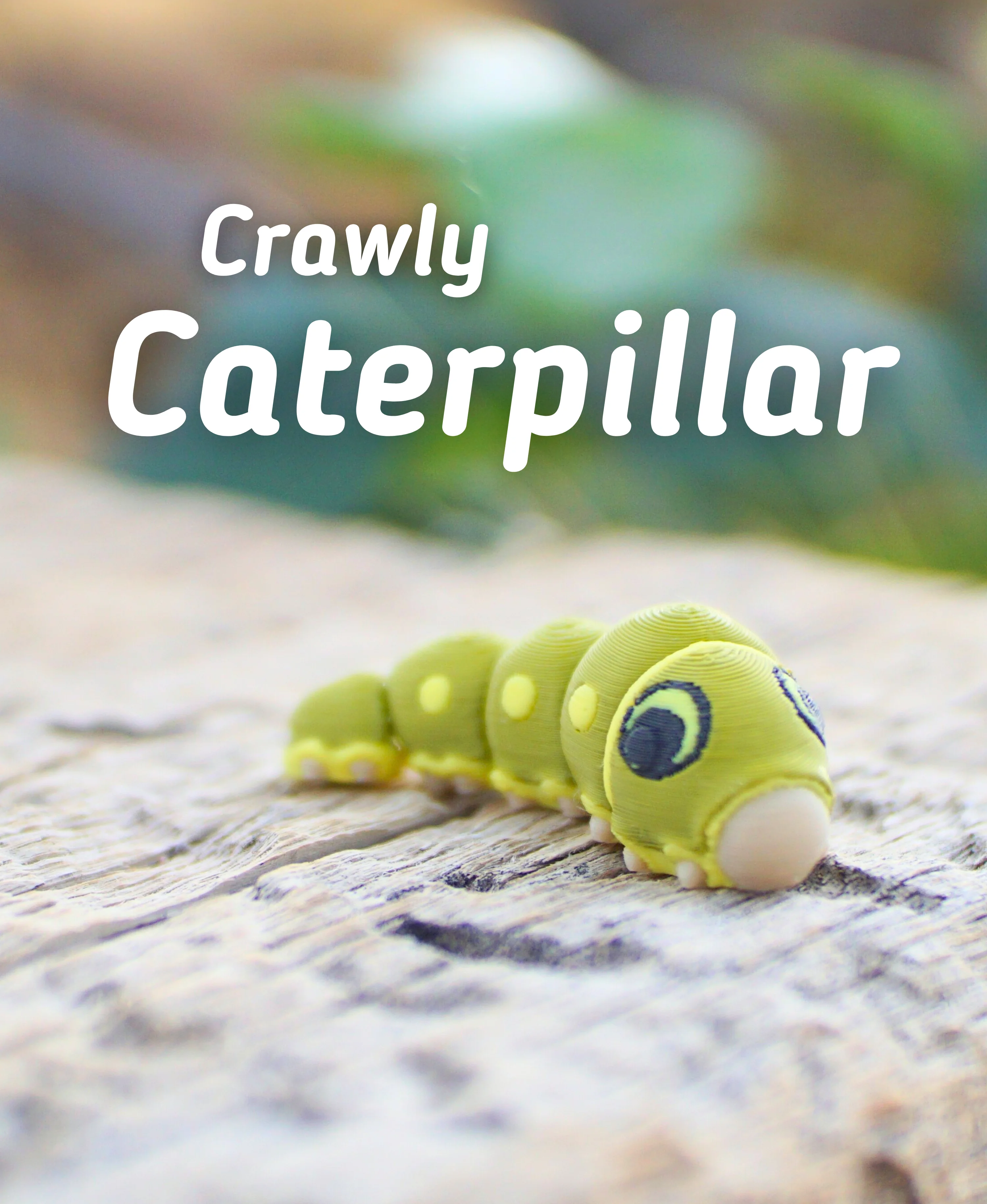 Crawly Caterpillar Articulated Fidget Caterpillar - Keychain - Magnet - Ludo 3D Printed Flexi 3d model