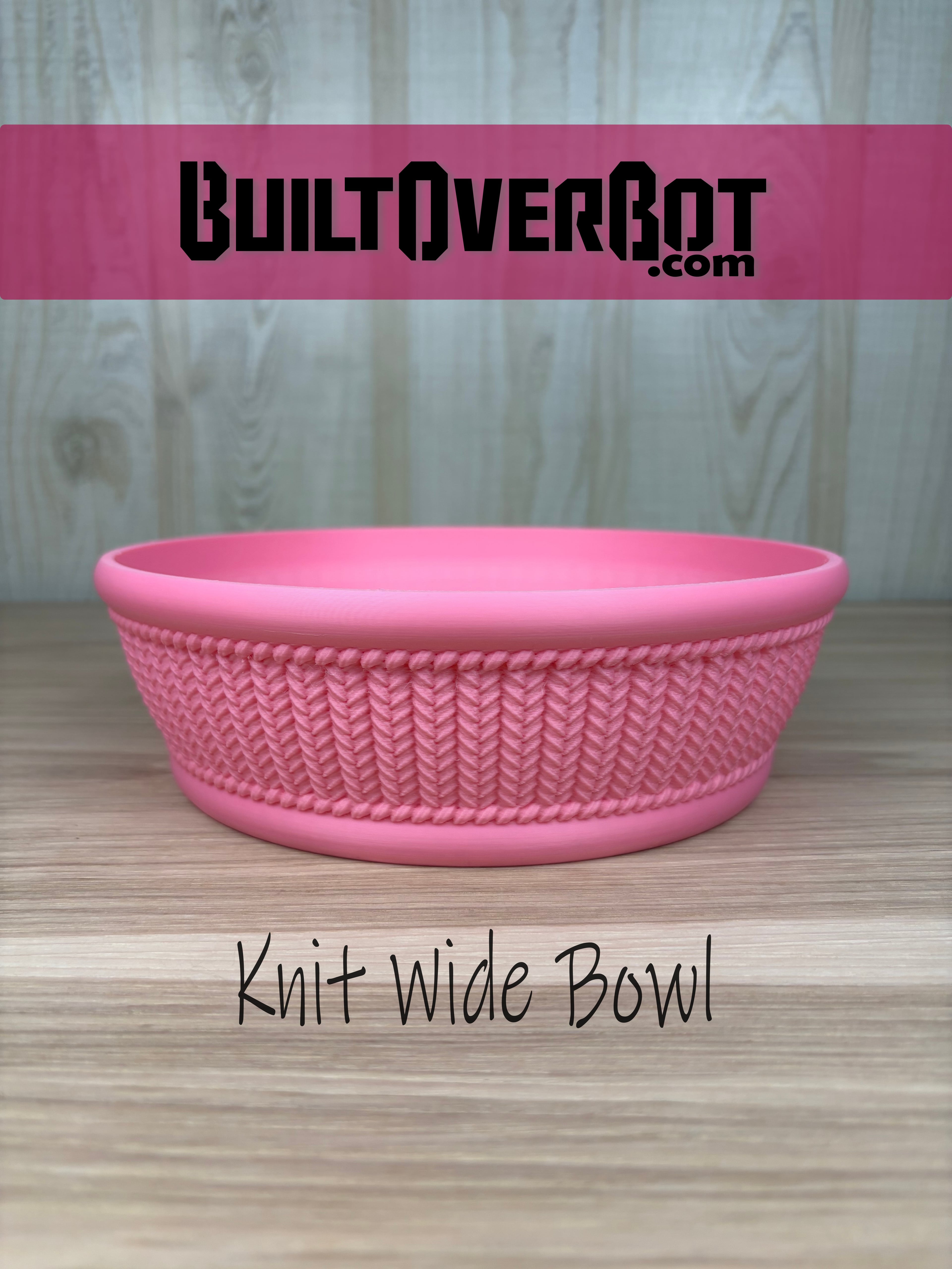 Knit Pattern Wide Bowl 3d model