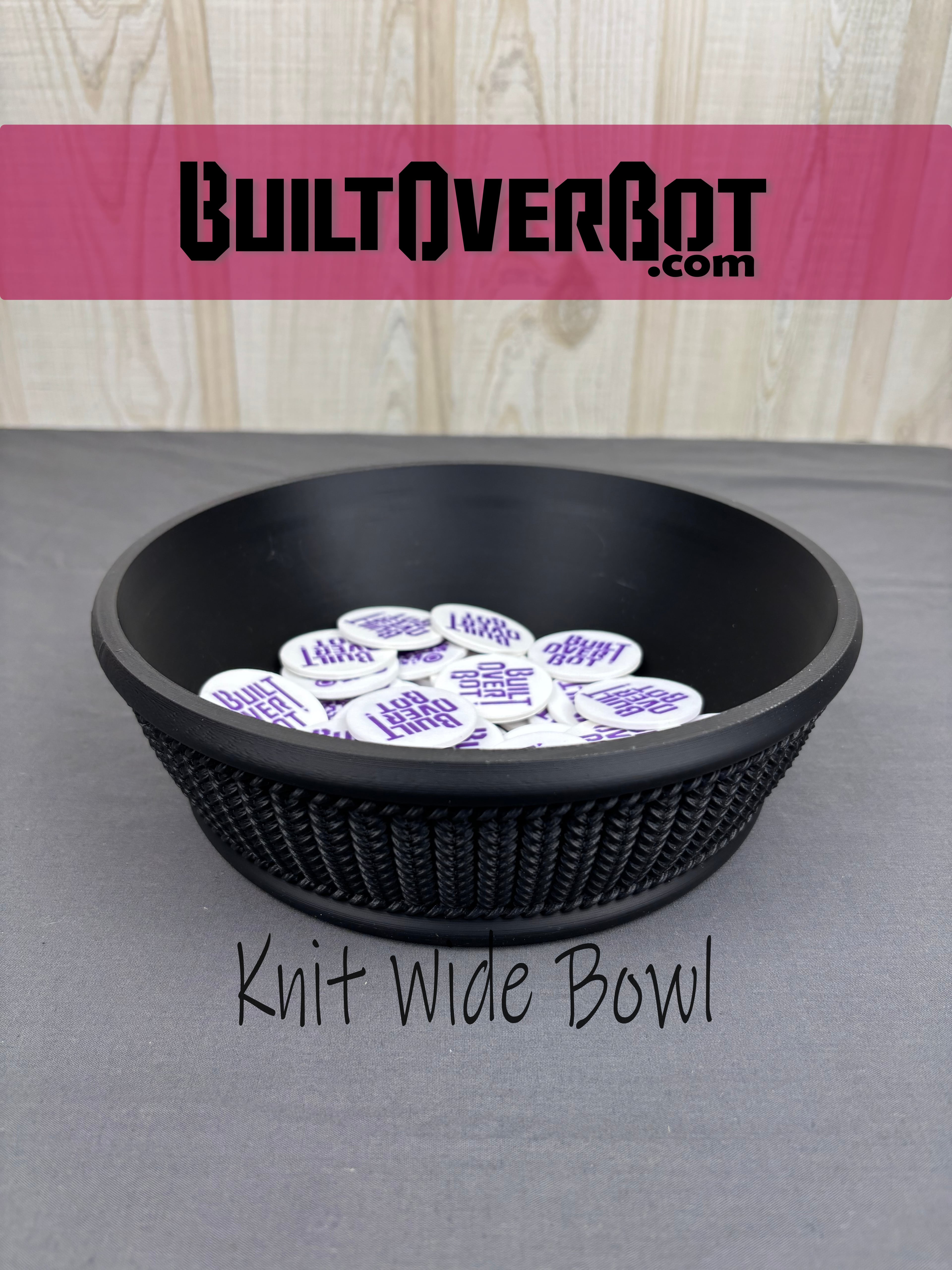 Knit Pattern Wide Bowl 3d model