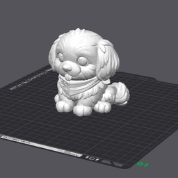 Golden Puppy STL | Kawaii 4th July Style | Patriotic Desk Accent | Gift for Dog Lover 3d model