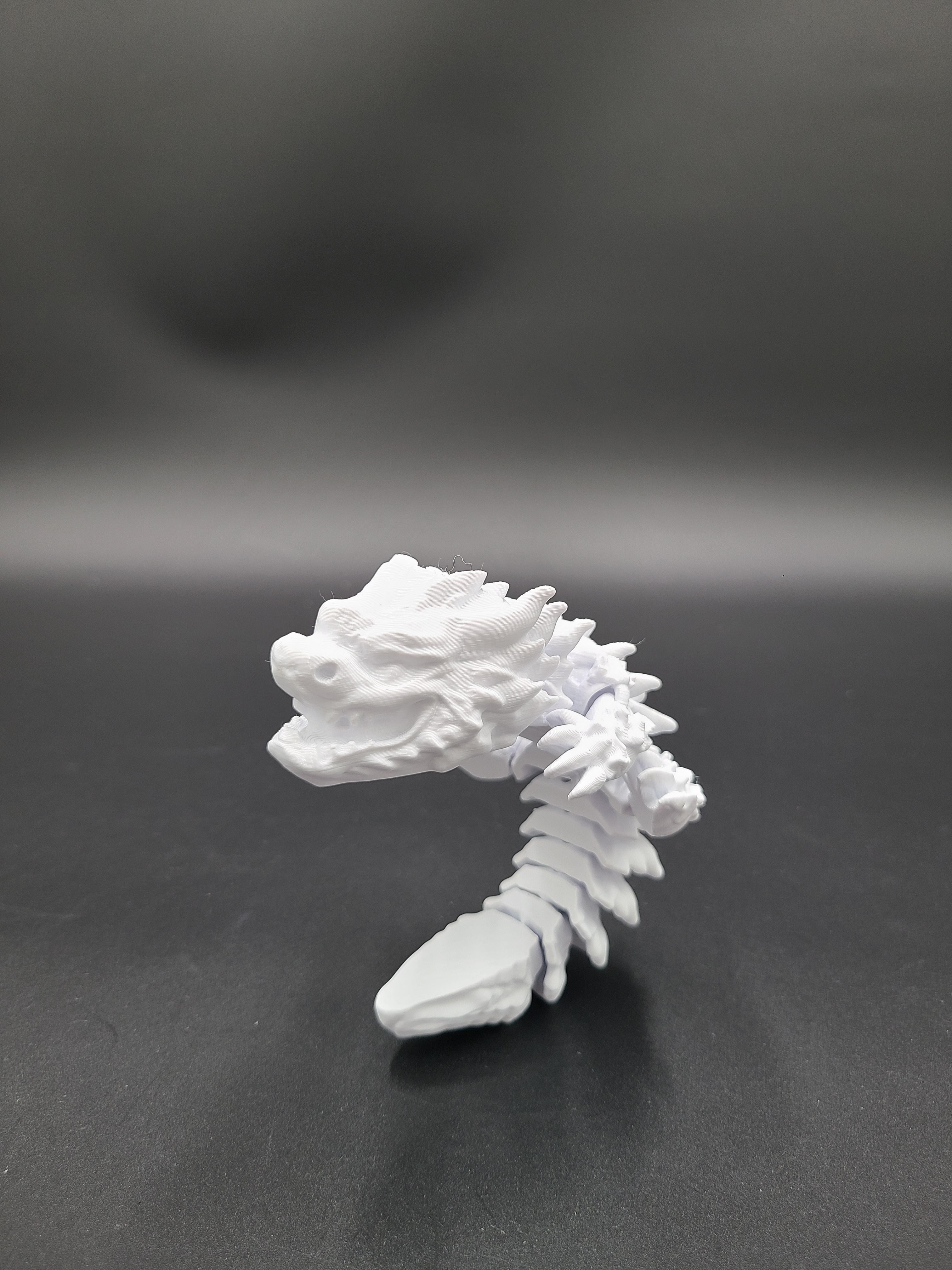 Snowfall, Winter Dragon Child - Articulated Dragon Snap-Flex Fidget (Loose Joints) 3d model