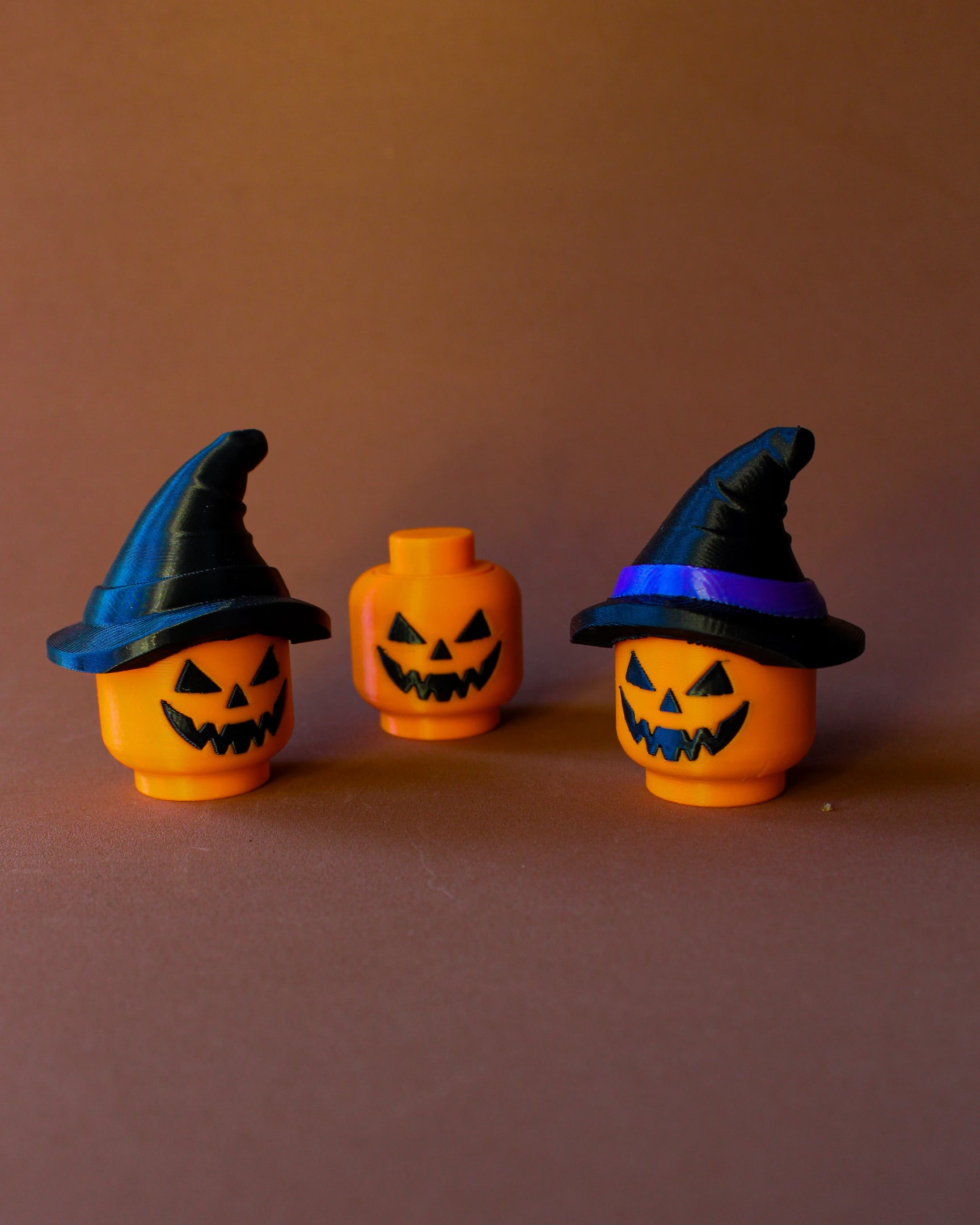 Pumpkin Halloween LEGO Heads Fidget Clickers Keychain 3d model