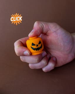 Pumpkin Halloween LEGO Heads Fidget Clickers Keychain 3d model