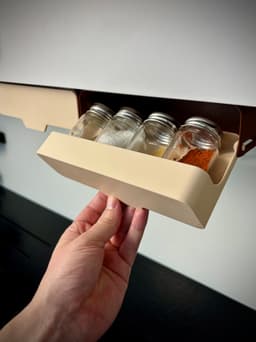 Spice Rack Organizer | Pull-Out Holder | 4 Jars 3d model