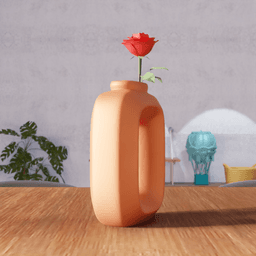 Hollow Square Vase - Sculptural Oval 3d model