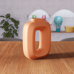 Hollow Square Vase - Sculptural Oval 3d model