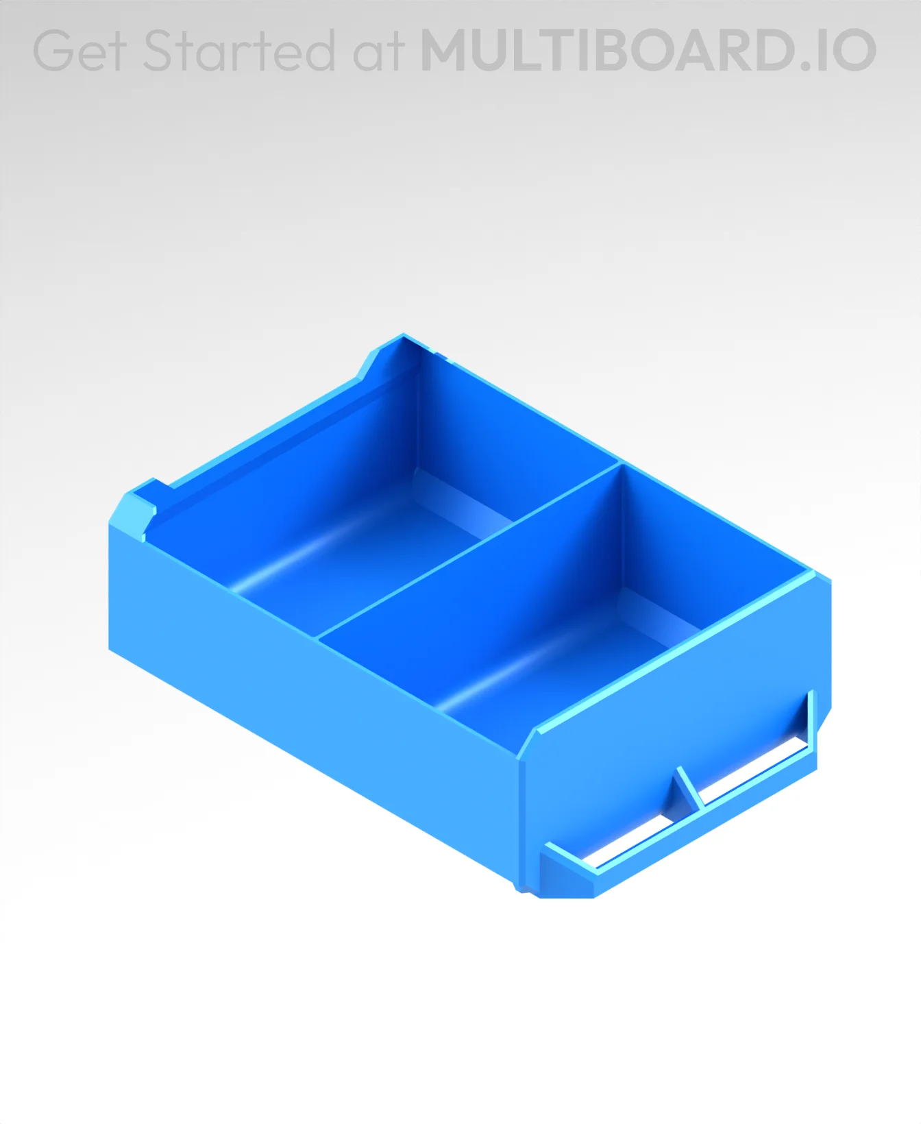 2x1x2.5 LU - Row Divided - MultiBin Simple Drawer 3d model