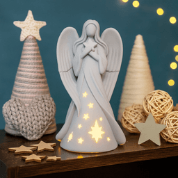 Angel Candle Holder | Christmas Guardian Angel Figurine | Lucky Charm Tea Light 3d model