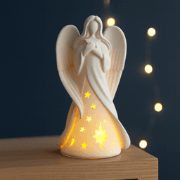 Angel Candle Holder | Christmas Guardian Angel Figurine | Lucky Charm Tea Light 3d model