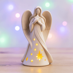 Angel Candle Holder | Christmas Guardian Angel Figurine | Lucky Charm Tea Light 3d model