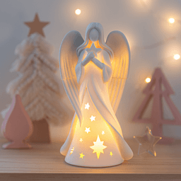 Angel Candle Holder | Christmas Guardian Angel Figurine | Lucky Charm Tea Light 3d model