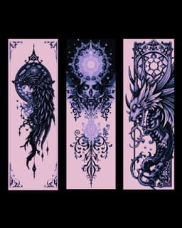 Fantasy Designs - Life and death intertwined - Set of Bookmarks 3d model