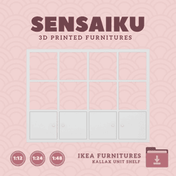 Miniature Replica 07. KALLAX Shelf Unit with Doors for Miniature Dollhouse IKEA 3D for Miniature Dol 3d model