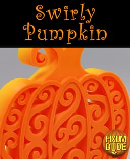 Swirly Pumpkin Decoration 3d model