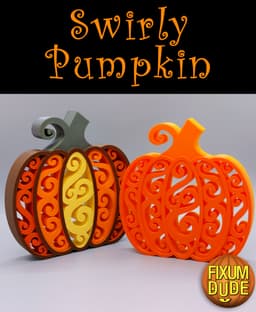 Swirly Pumpkin Decoration 3d model