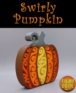 Swirly Pumpkin Decoration 3d model