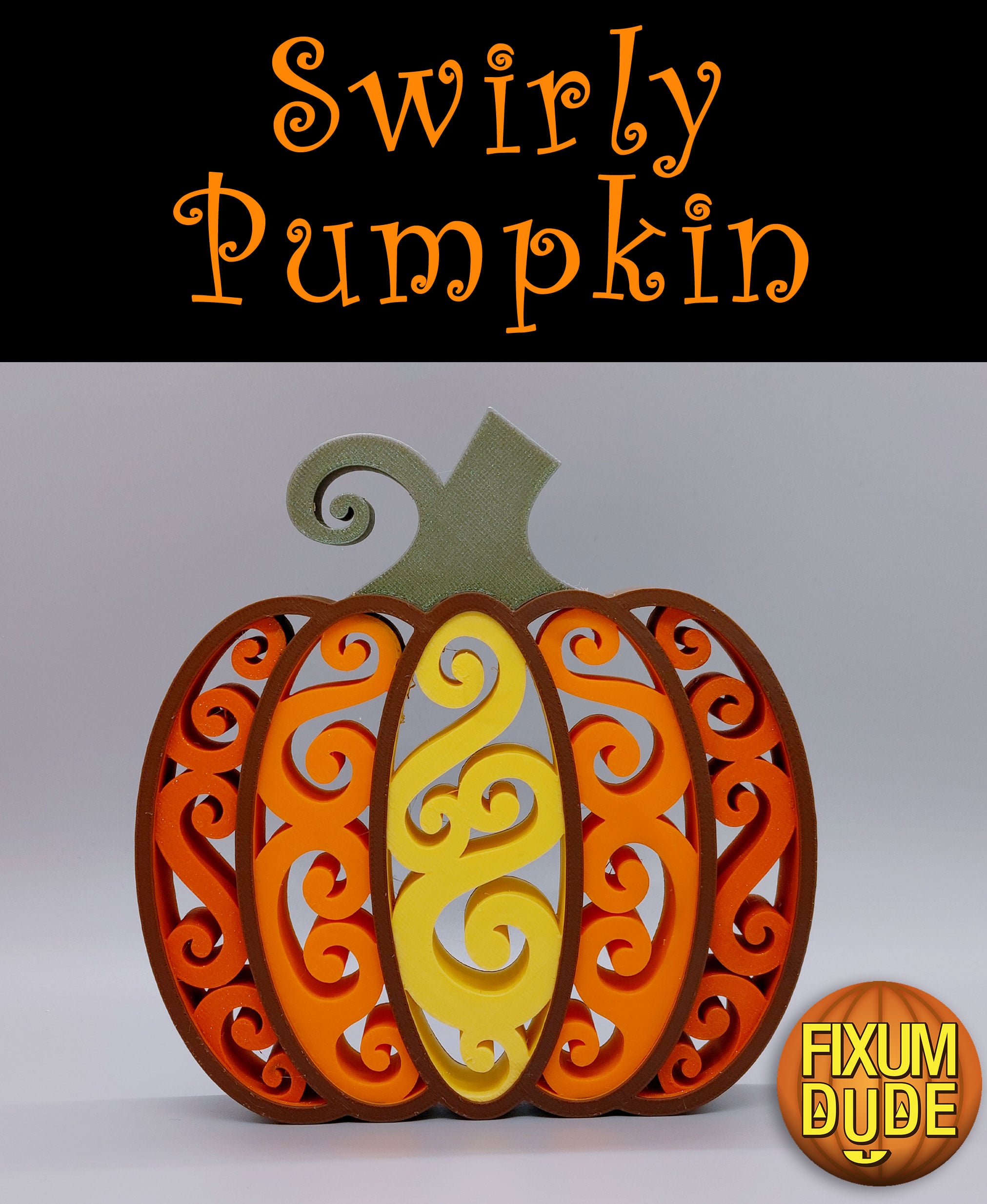 Swirly Pumpkin Decoration 3d model