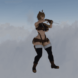 Curvy Katana Cat Woman v2.0 3d model
