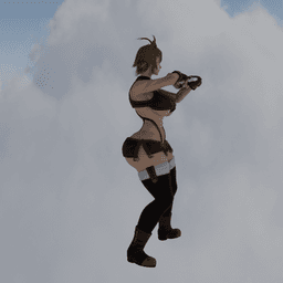 Curvy Katana Cat Woman v2.0 3d model