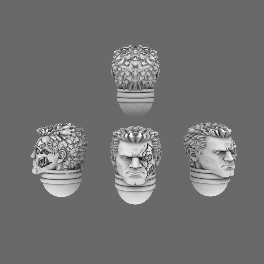 Space Knights Cyborg Heads 3d model