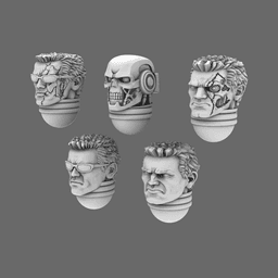 Space Knights Cyborg Heads 3d model