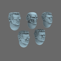 Space Knights Cyborg Heads 3d model