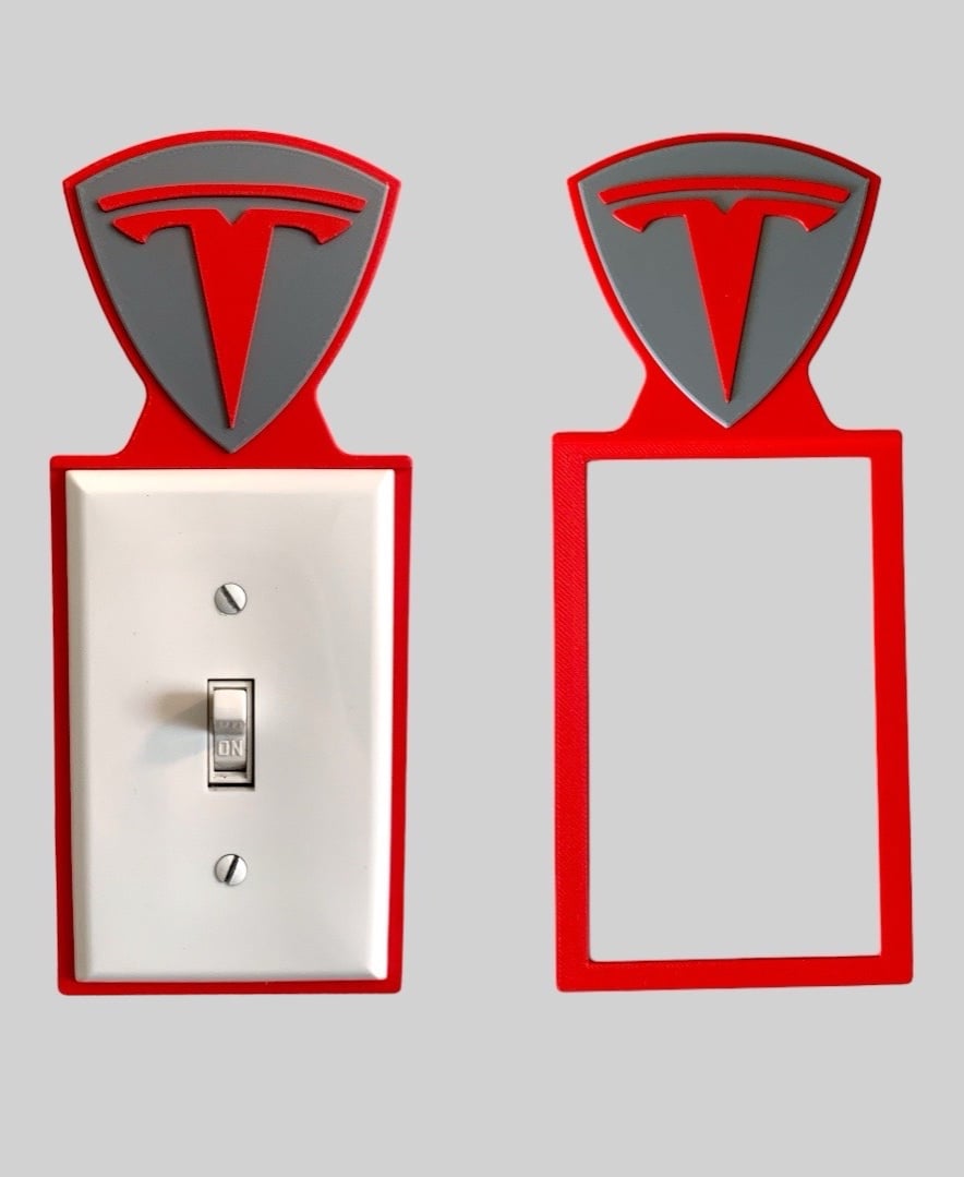 Tesla Light Switch Backer 3d model