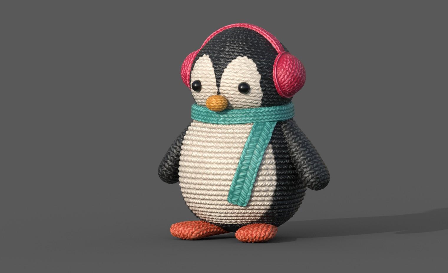 Crochet Penguin 1 3d model