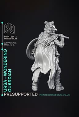 Ursa Viking - Were Folk - PRESUPPORTED - Illustrated and Stats - 32mm scale 3d model