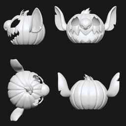 Stitch pumpkin 3d model