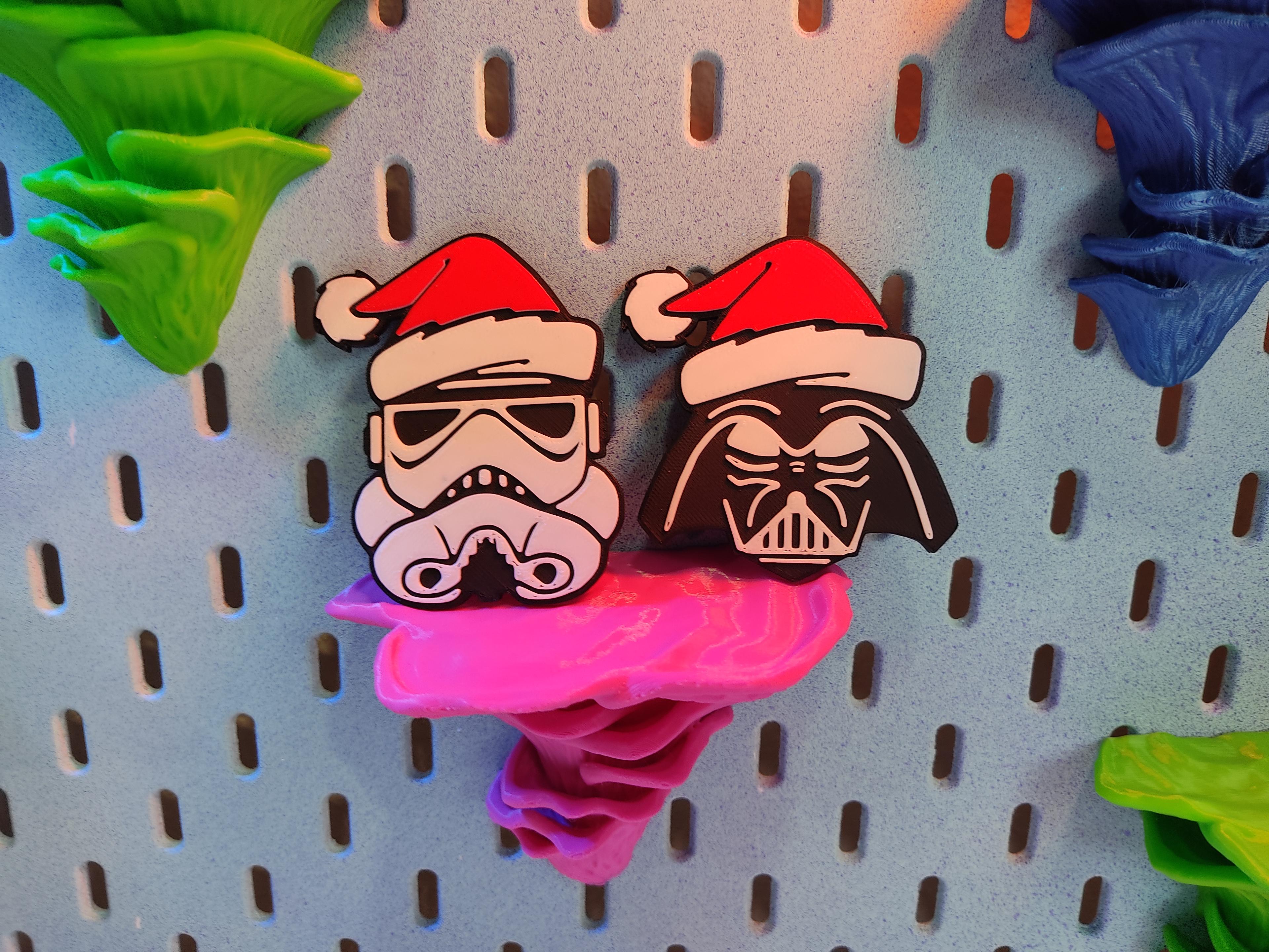 Santa Claus Darth Vader and Stormtrooper magnets 3d model