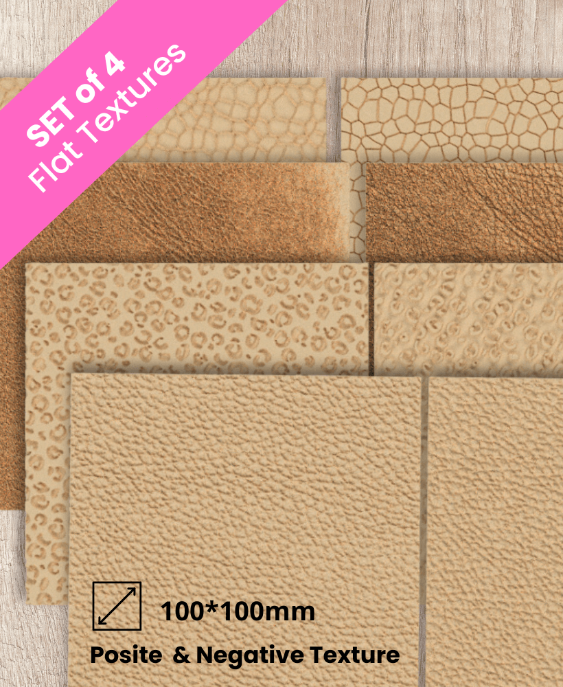 Flat Leather Textures for Polymer Clay | Set of 4 | Seamless & Realistic Impressions 3d model