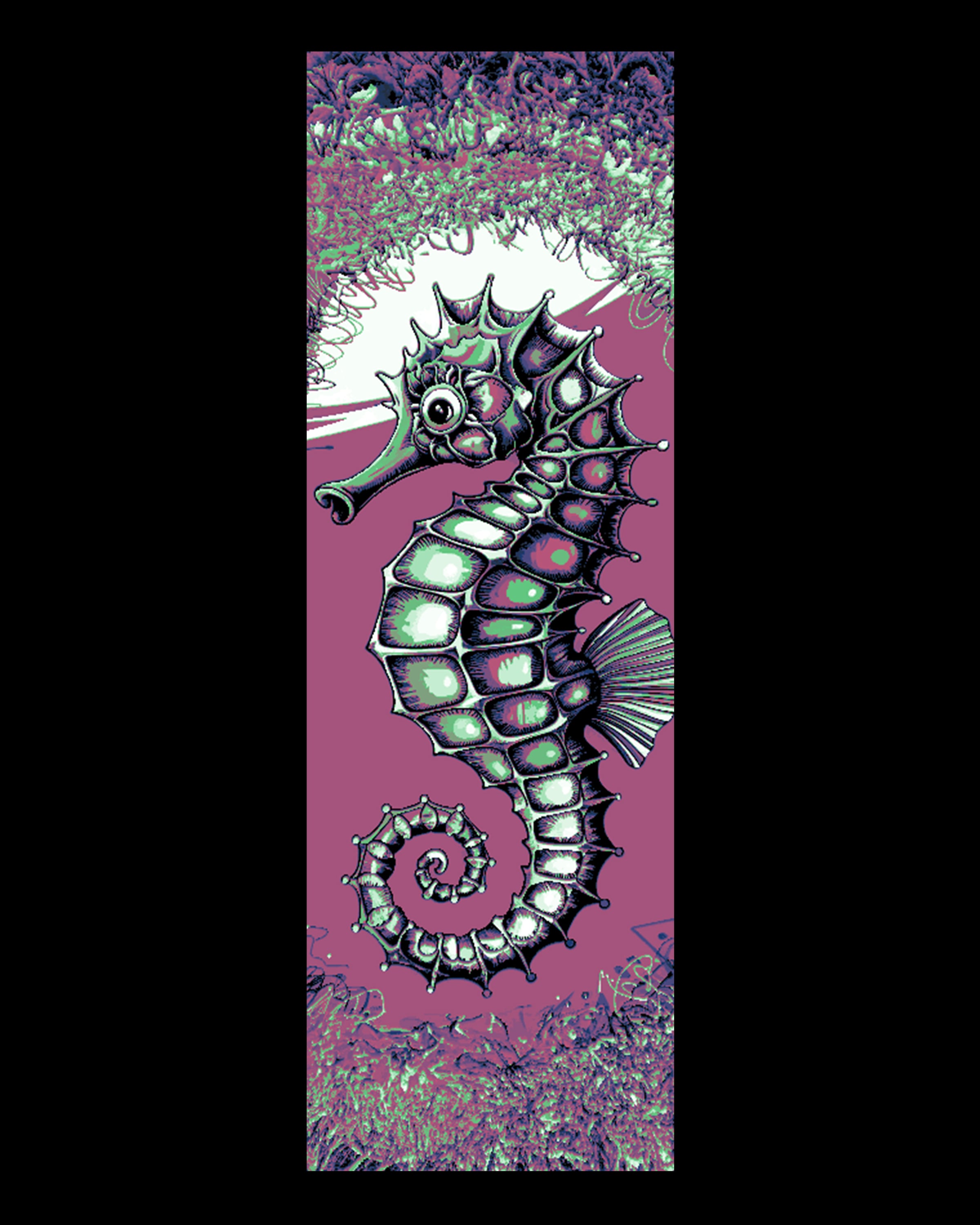 Funky Seahorses - Set of Bookmarks 3d model