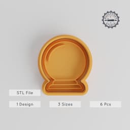 Crystal Ball Shape Cutter & Stamp Set, Perfect for Cookies & Fondant, S/M/L Sizes, Halloween & Magic Theme, 6-Piece Collection PRODUCT_4282 3d model