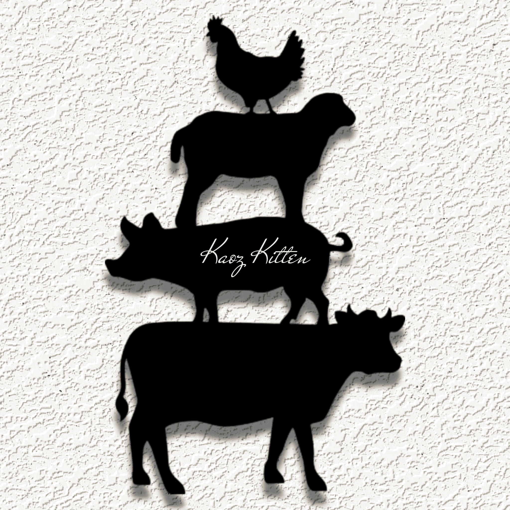 four farm animals WALL ART HOME DECOR 3d model