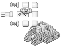 PrintABlok Tank with battle damage Articulated Vehicle Construction Toy 3d model
