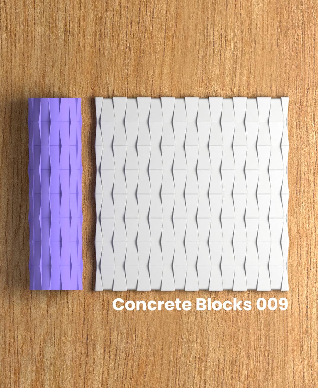 Collection Amethyst | Concrete Blocks 009 | Polymer Clay Seamless Texture Roller 3d model