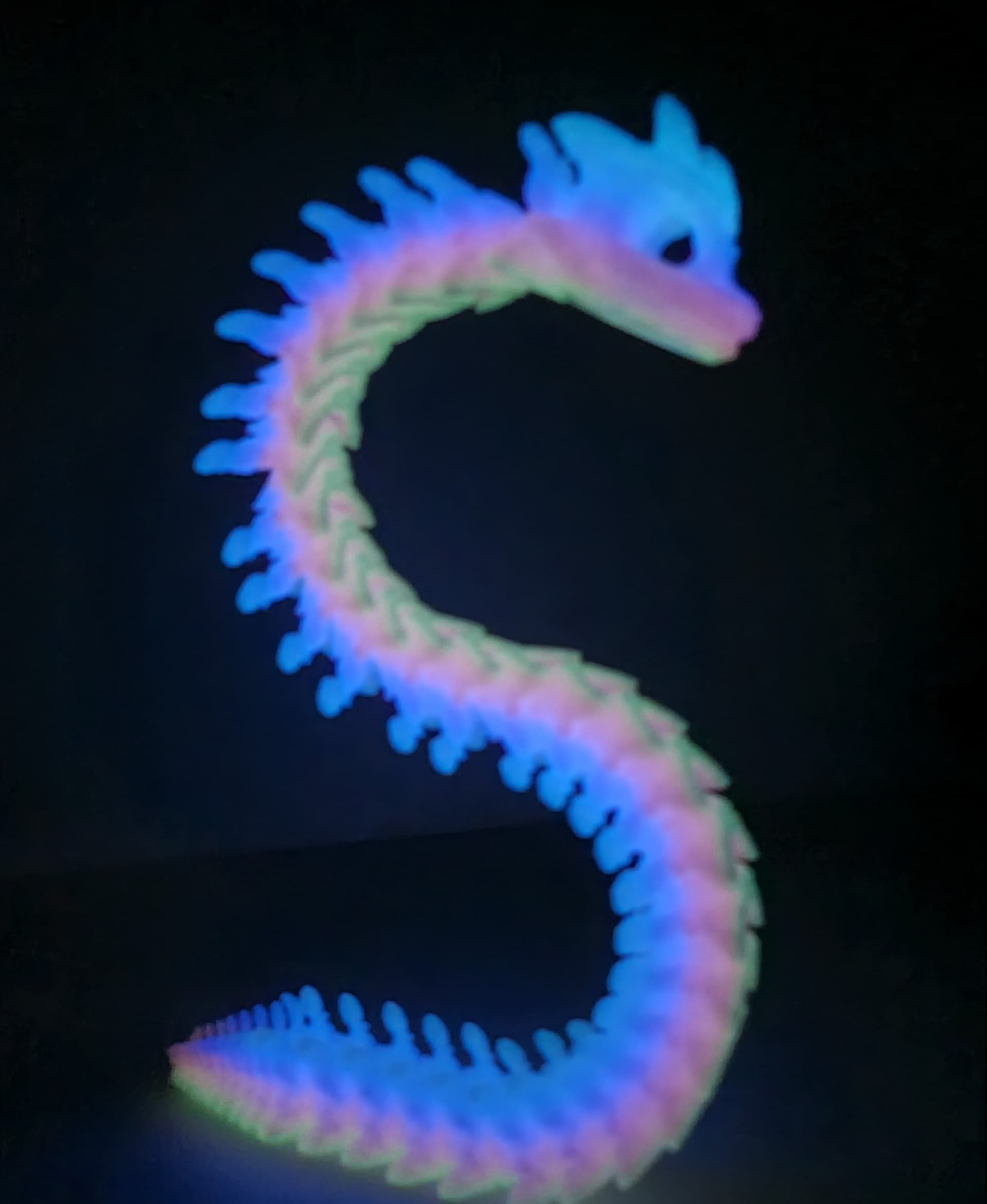 Printed using Giantarm Glow In The Dark Rainbow PLA.