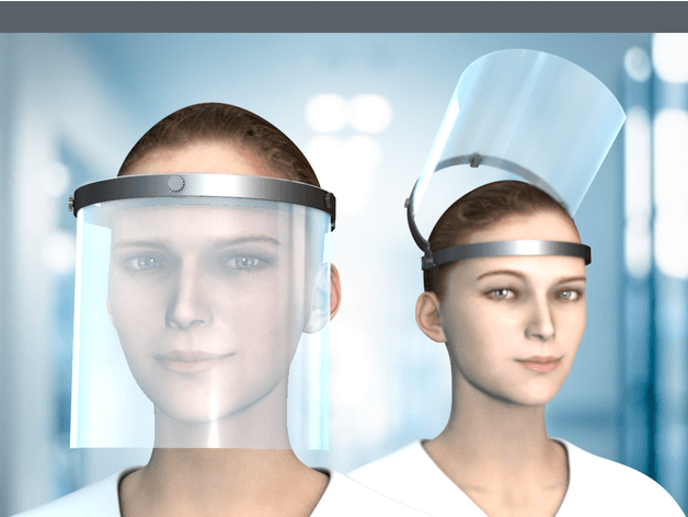Little more comfort for our heros, openable Face-Shield 3d model