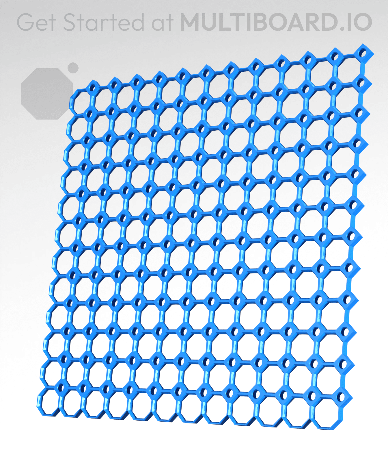 12x12 MU - Center Grid Interfitted - MultiBoard Octagon Plate 3d model